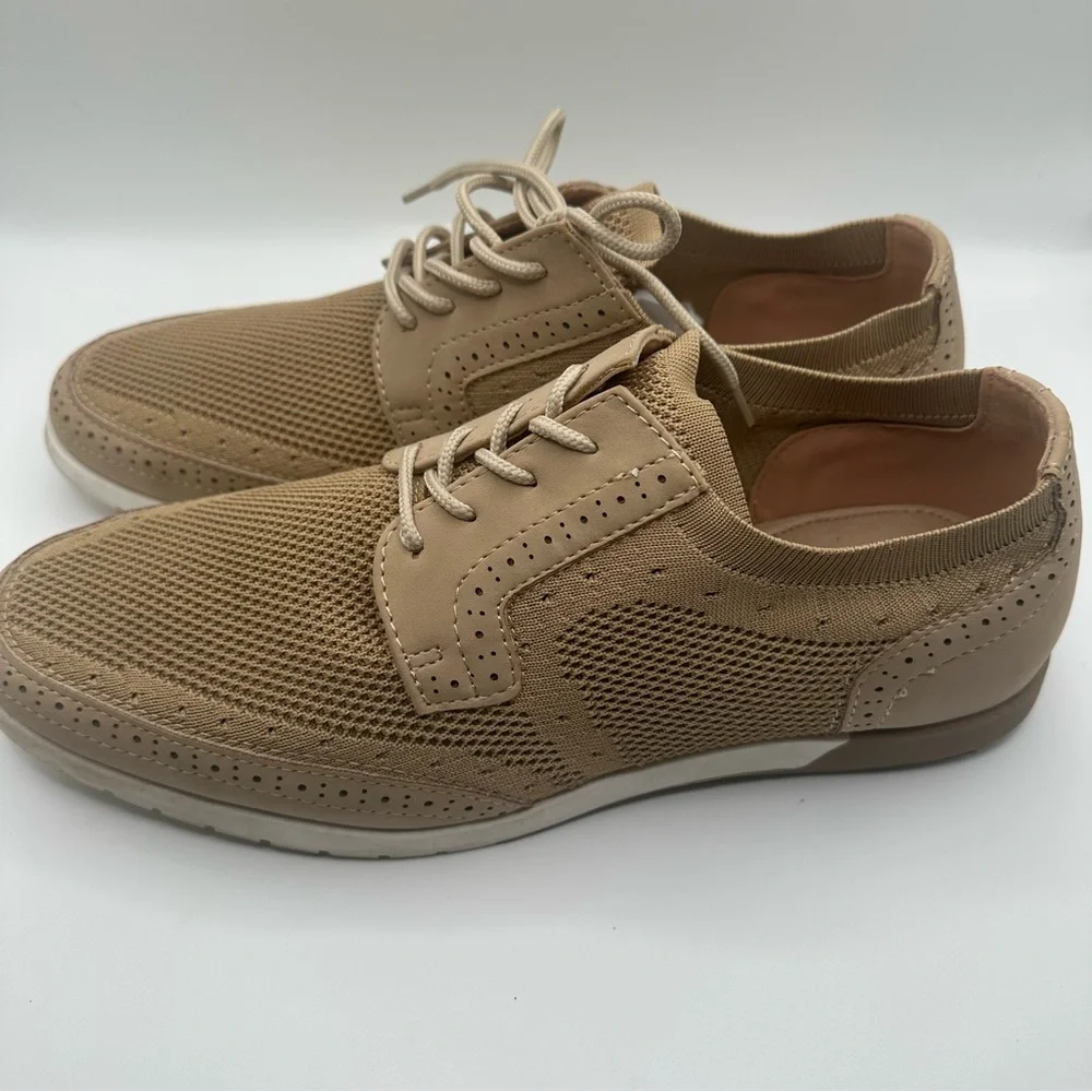 New York City‎ 728 Brooklyn Sz 8 1/2 Tan Oxford Derbys Perforated Design